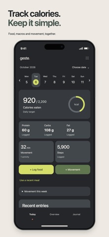 Geste: Calorie Tracker screenshot 1