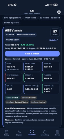 smart Alpha Investor Screenshot 5 of 9