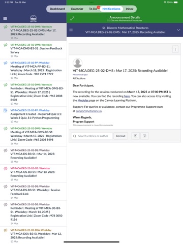 VIT Online iPad screenshot