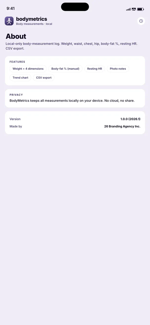 Screenshot #3 pour BodyMetrics: Stats Tracker