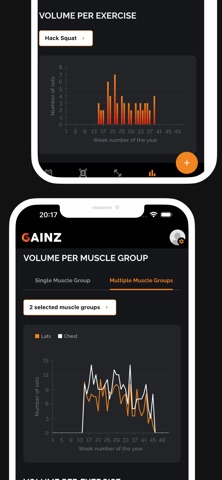 Gainz tracking screenshot