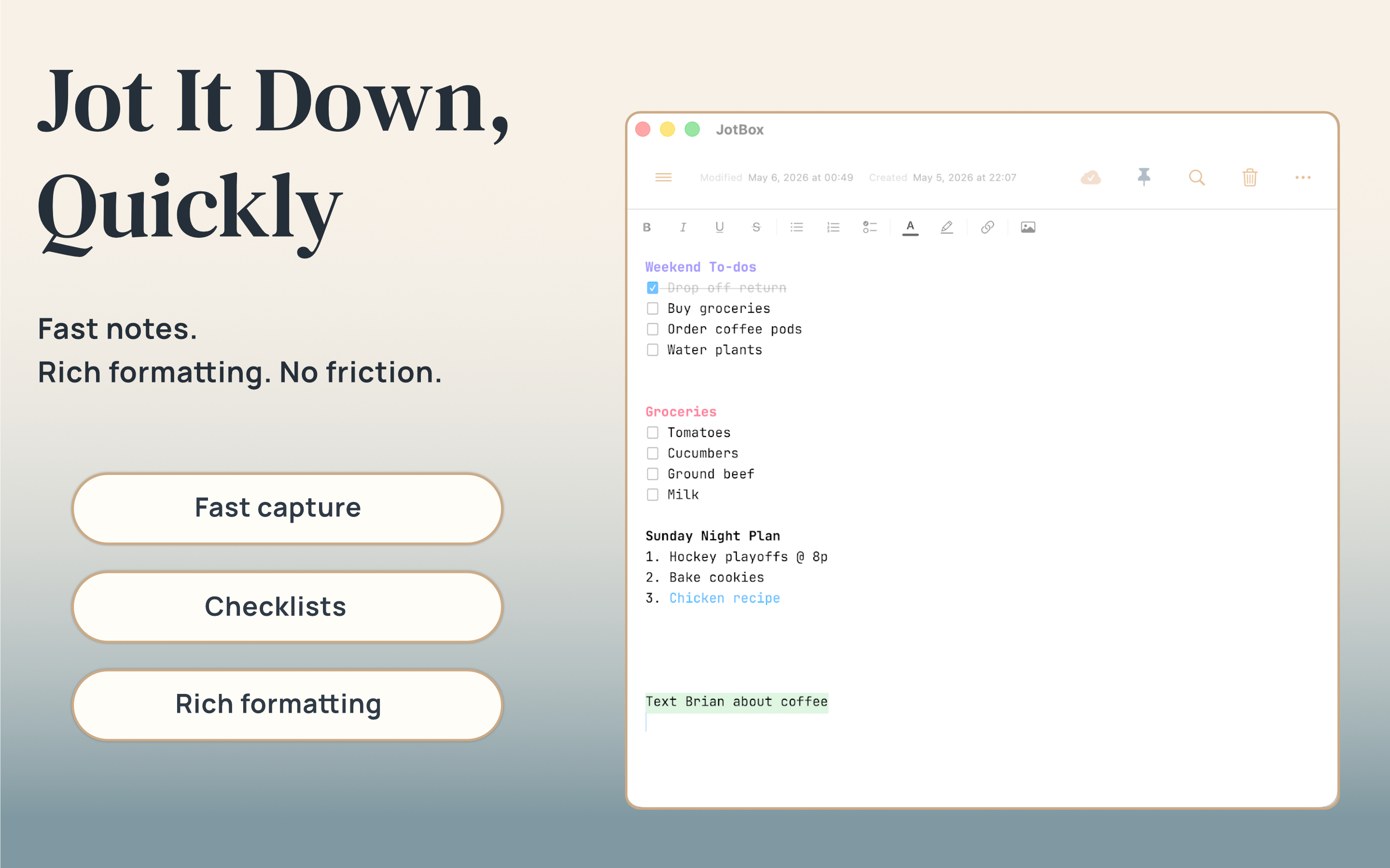 JotBox: Scratchpad
