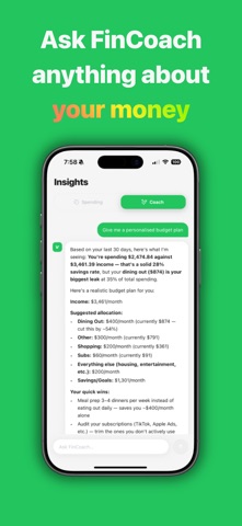 AI Budget & Finance - FinSavr iPhone screenshot