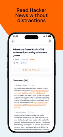 HackLens – Hacker News Reader Screenshot 2 of 10