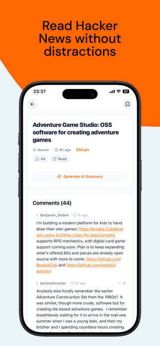 HackLens – Hacker News Reader Screenshot 2 of 10