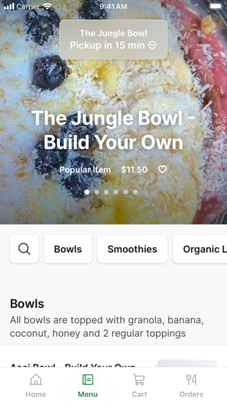 The Jungle Bowl iPhone screenshot 2 - Food & Drink app