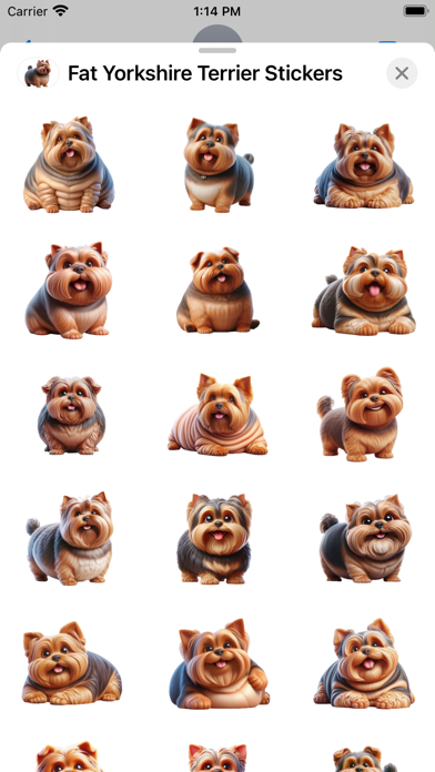 Screenshot #1 pour Fat Yorkshire Terrier Stickers