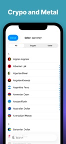 Currency converter, live rates screenshot