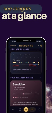 Lunari - Period & Moon Cycle iPhone screenshot