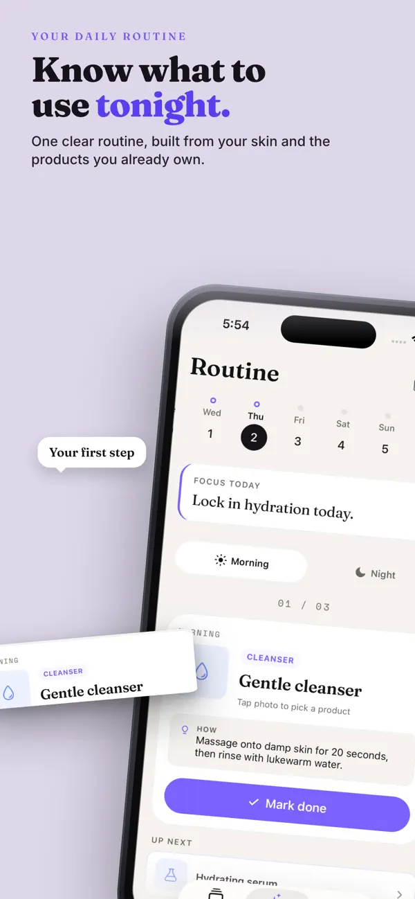 Screenshot #1 pour skn.coach: skincare routine