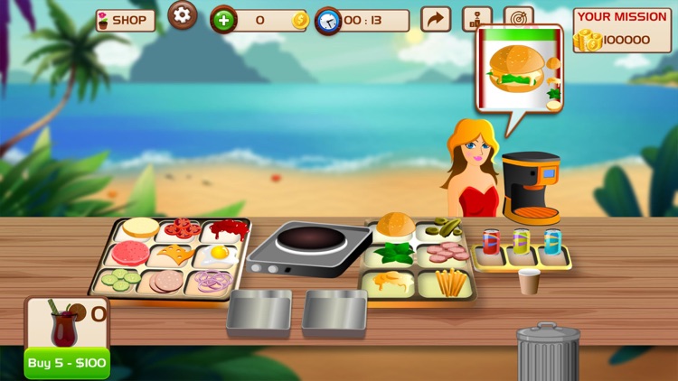 Beach Fast Food Cooking Tycoon