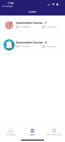 Examnation screenshot