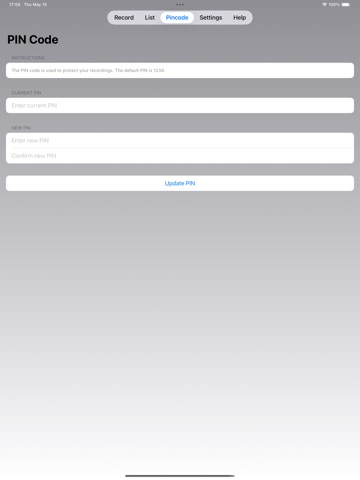 Secure Voice Recorder iPad screenshot
