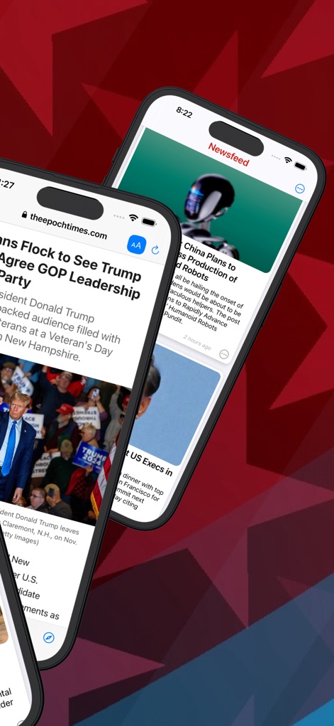 Conservative News - Les utilisateurs bénéficient d'une navigation web fluide pour explorer des sources externes, affichant des articles en plein écran via une interface intuitive.