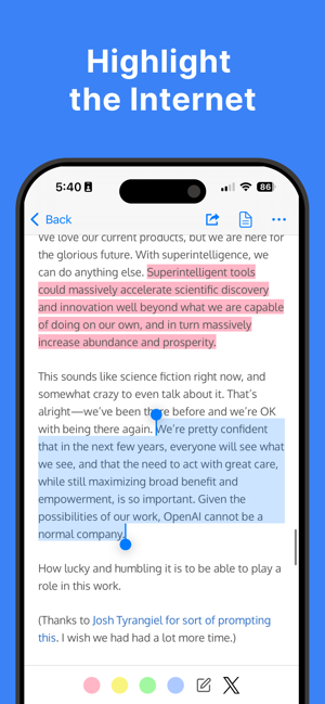 Glasp: Highlight the Internet Screenshot