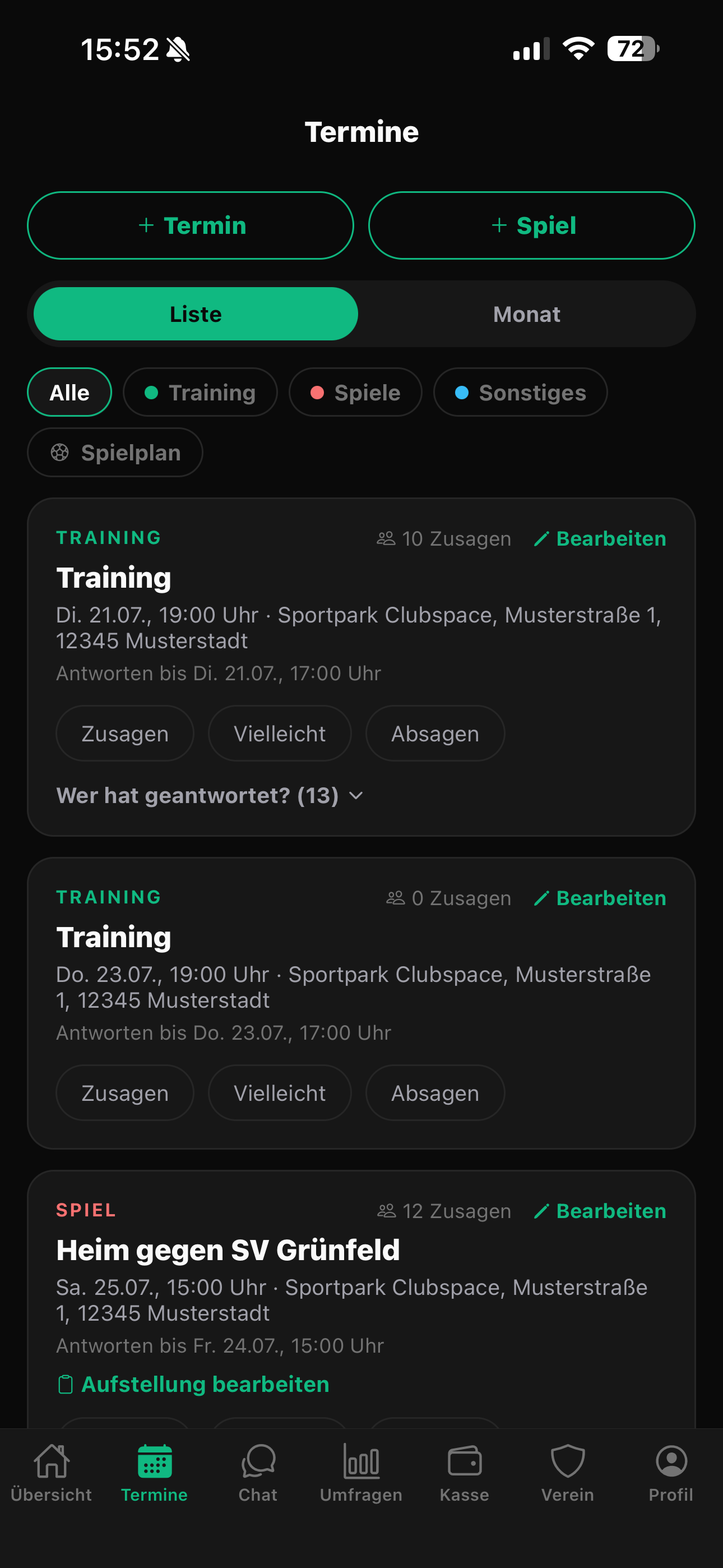 Clubspace screenshot 2