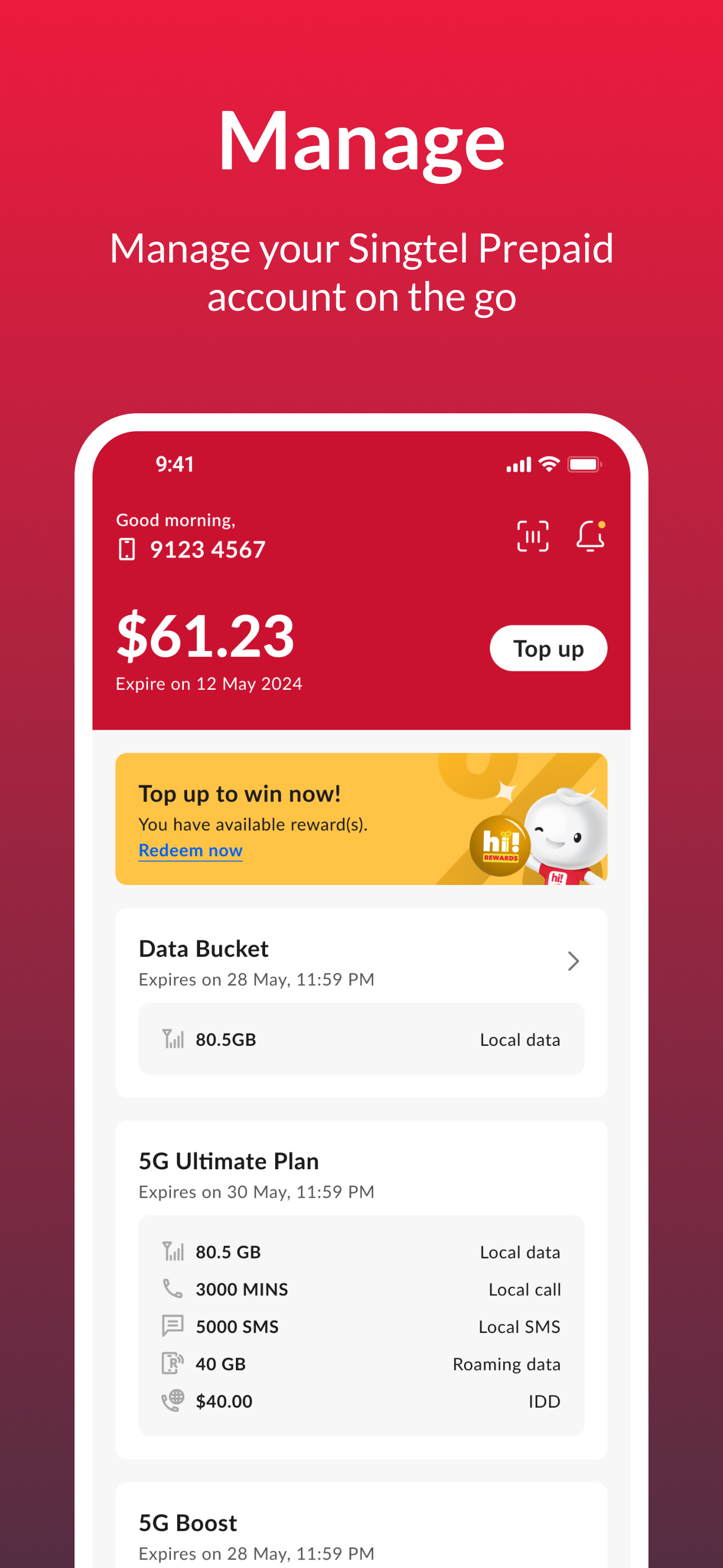 Singtel Prepaid hi!App