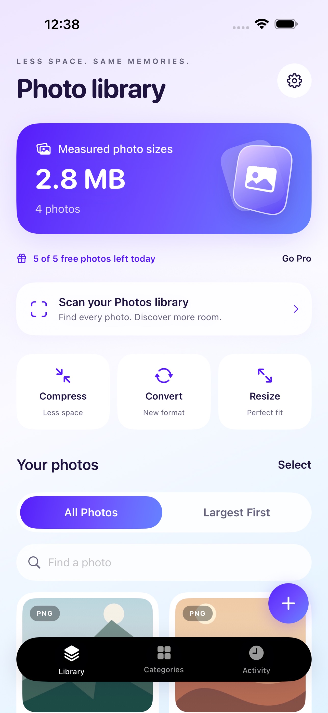 Screenshot 1 of PhotoLite: Photo Compressor