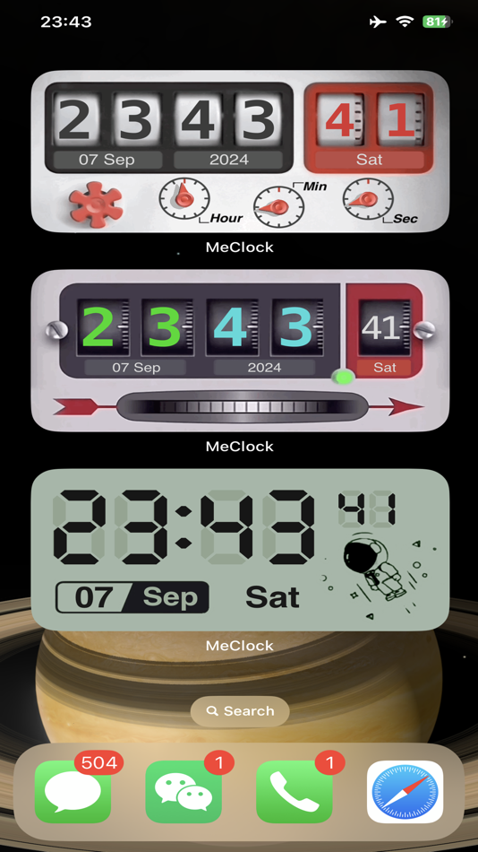 #1. MeClock: Elegant Clock Widgets (iOS) 来自: Shanghai Qingge Technology Co., Ltd.