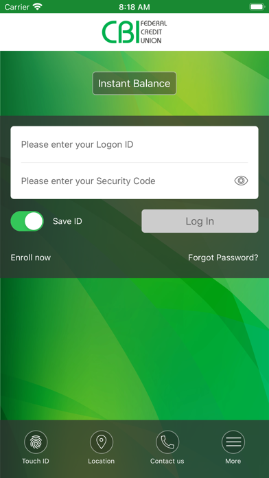 CBI Federal Credit Union Screenshot