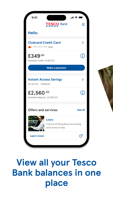 Tesco Bank and Clubcard Pay+ Screenshot