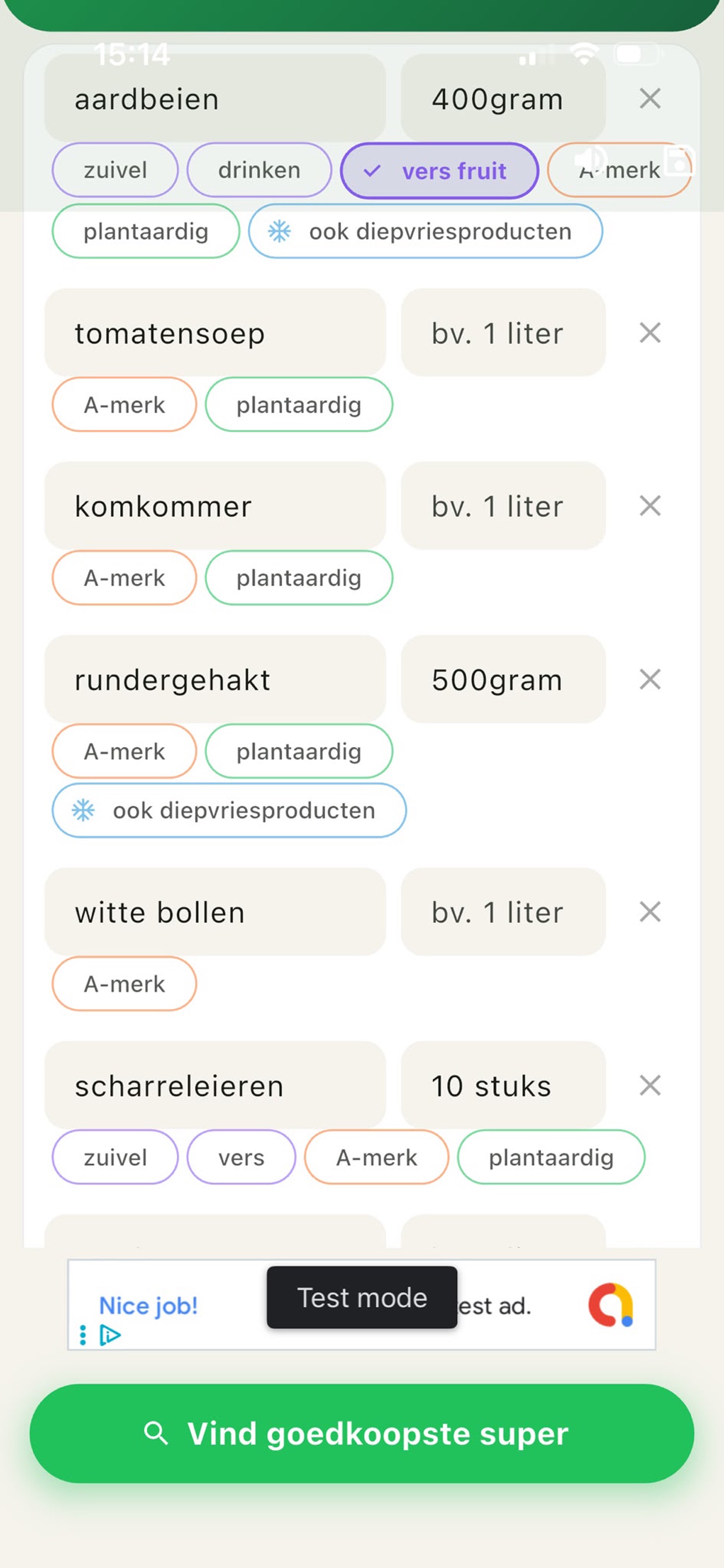 Screenshot 1 of Supermarkt Vergelijker