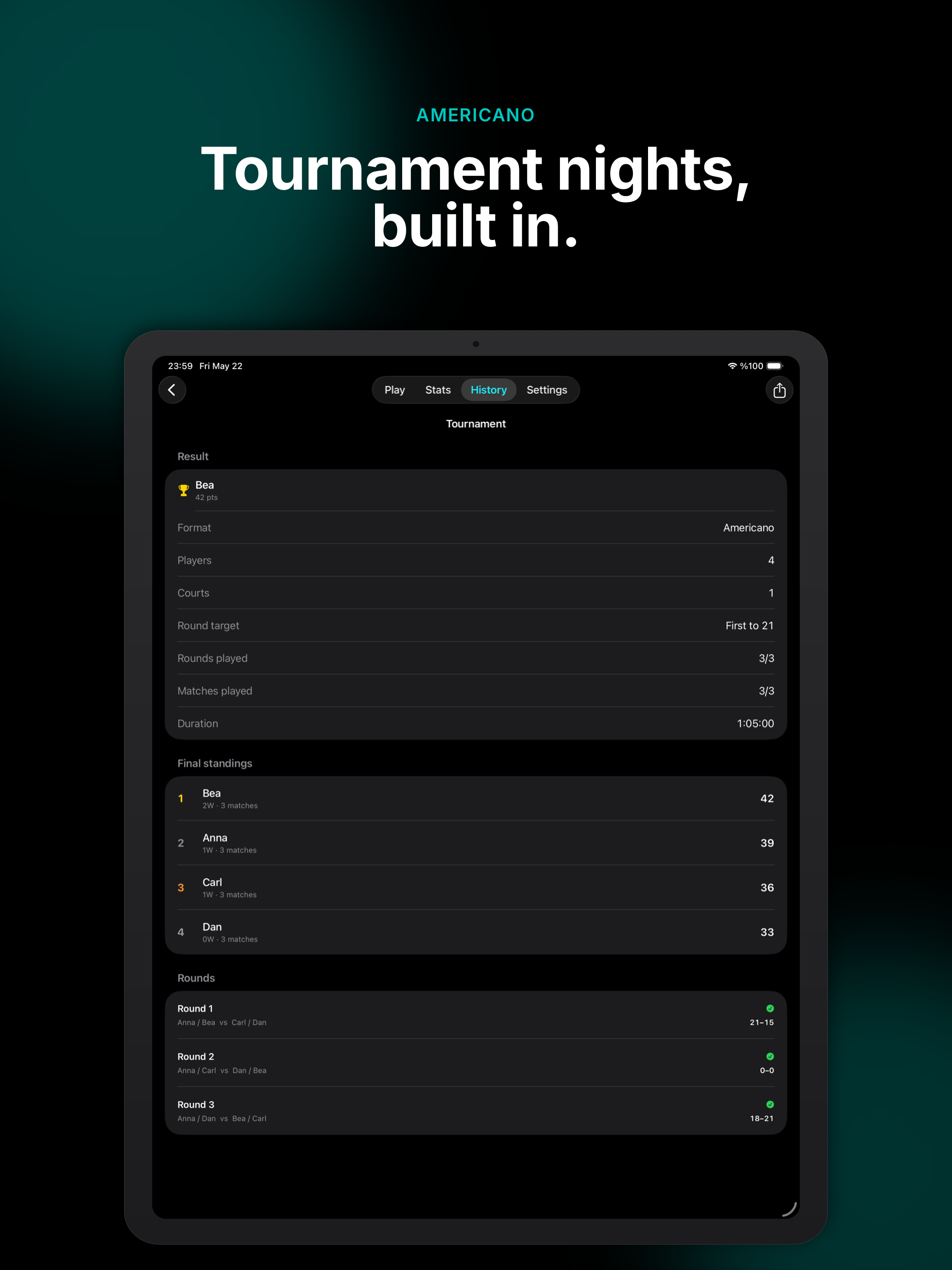Padel Score Tracker: Padel40