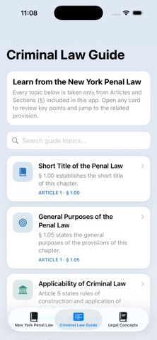 New York Penal Law NY iPhone screenshot