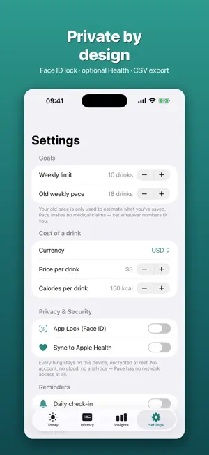 Pace: Private Drink Tracker screenshot 1