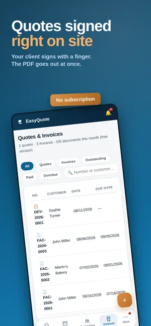 EasyQuote — Quotes & Invoices screenshot 1