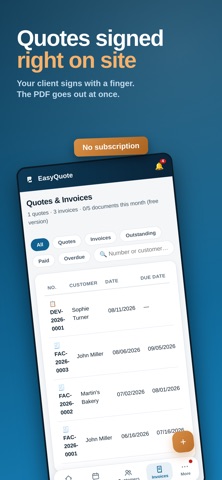 EasyQuote — Quotes & Invoices Screenshot 1 of 7