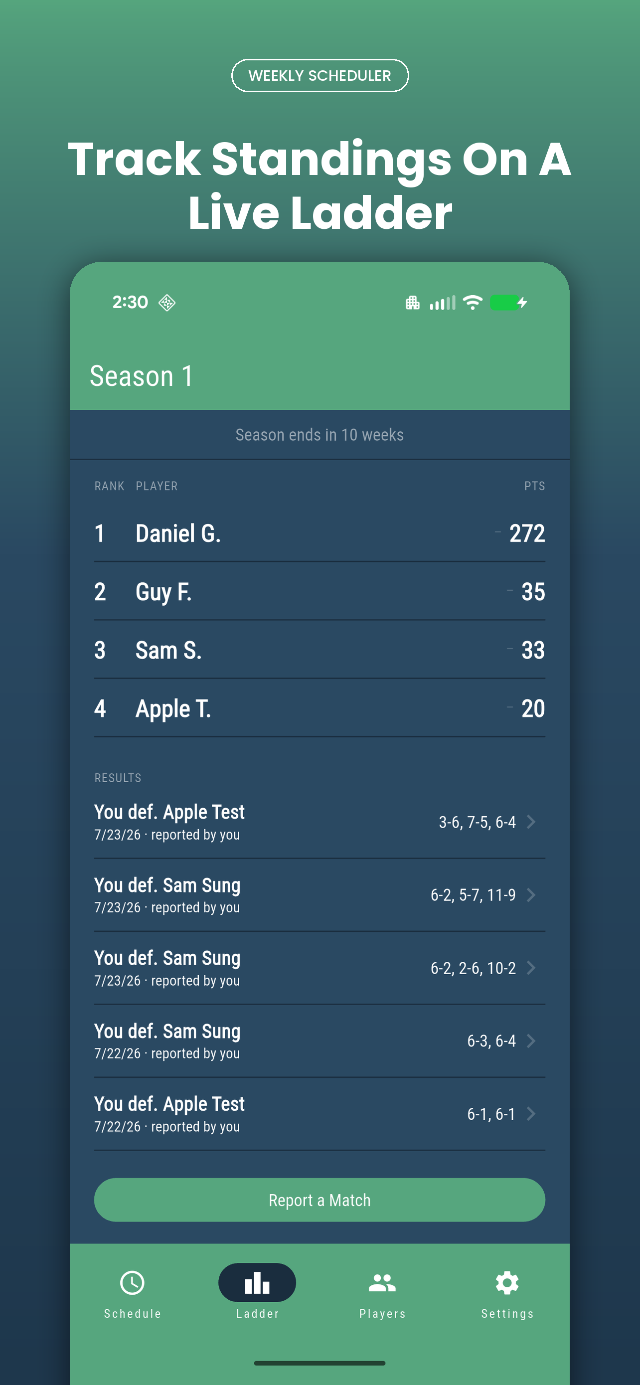 Weekly Tennis Scheduler screenshot 4