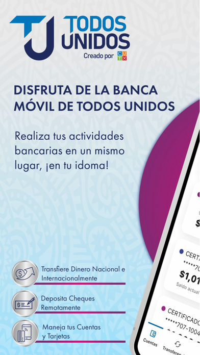 Todos Unidos Creado por CUTX iPhone screenshot 1 - Finance app
