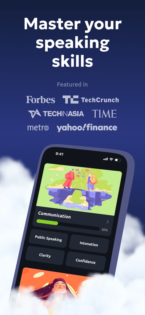 Vocal Image: AI Speaking Coach - Discover the app's diverse skill categories like 'Public Speaking' and 'Intonation', showcasing a personalized path to communication mastery.