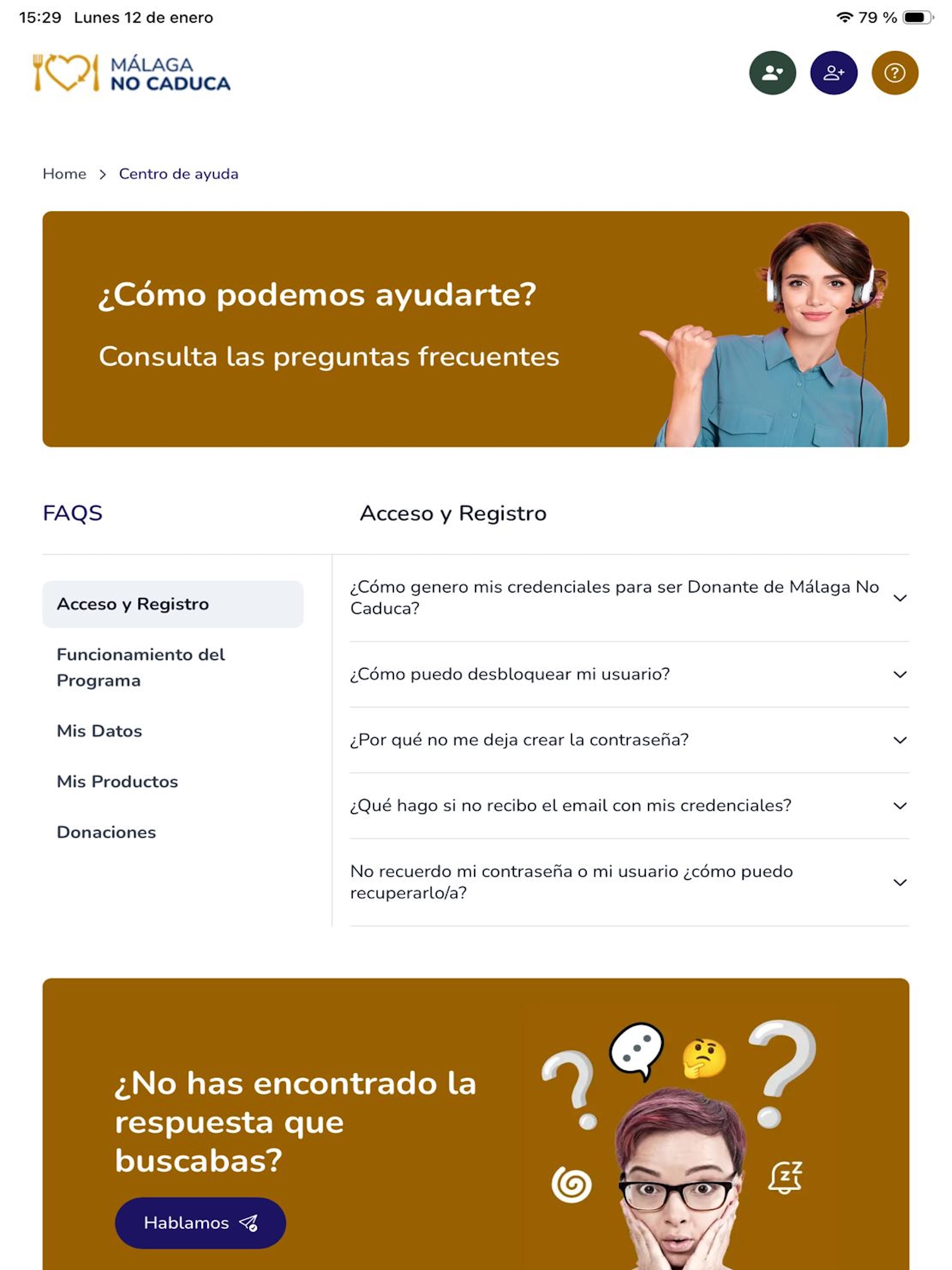 Málaga No Caduca - Donantes screenshot 10