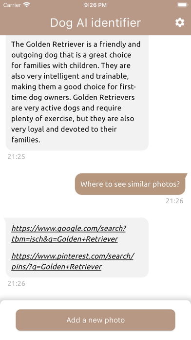 Dog AI identifier Screenshot