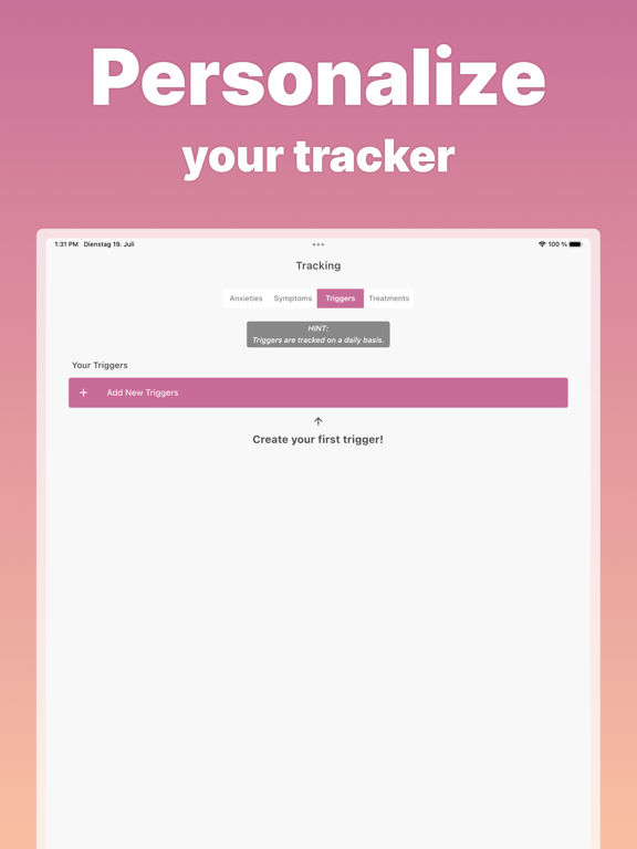 Anxiety Tracker゜ iPad screenshot 5 - Health & Fitness app