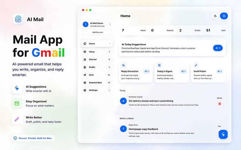 App for Gmail ℠: official Mac preview 1 (opens full image in a new tab)
