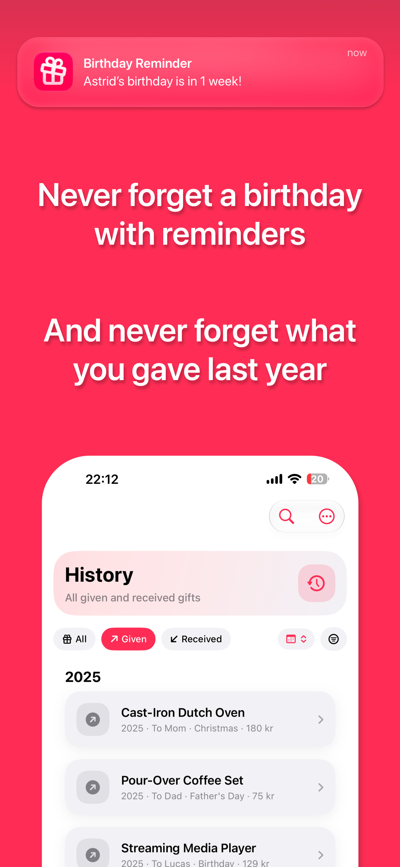 Gifter: Gift Tracker & Lists screenshot 4
