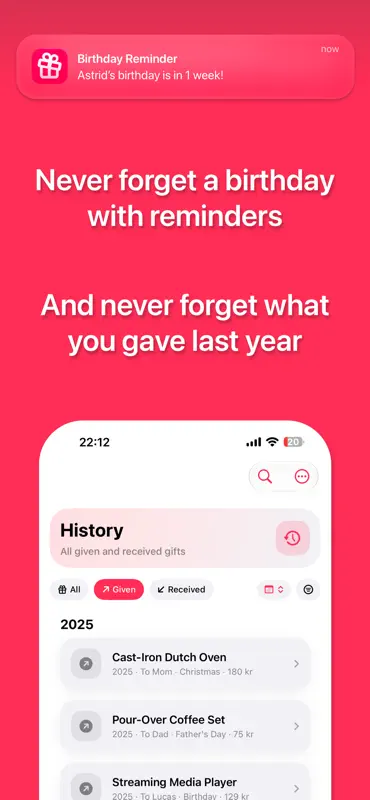 Gifter: Gift Tracker & Lists screenshot 4 of 7