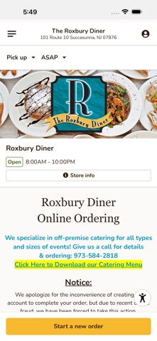 Roxbury Diner iPhone screenshot