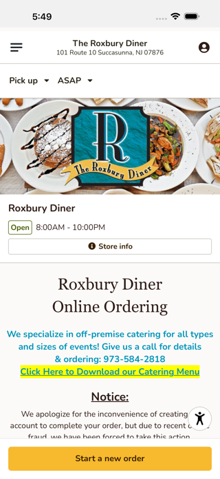 Roxbury Diner Screenshot 1 of 2