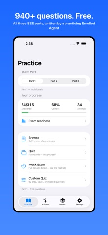 EA Exam Coach: SEE Test Prep iPhone screenshot