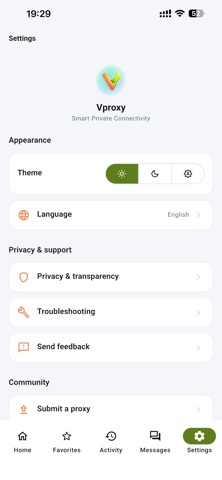 Vproxy iPhone screenshot