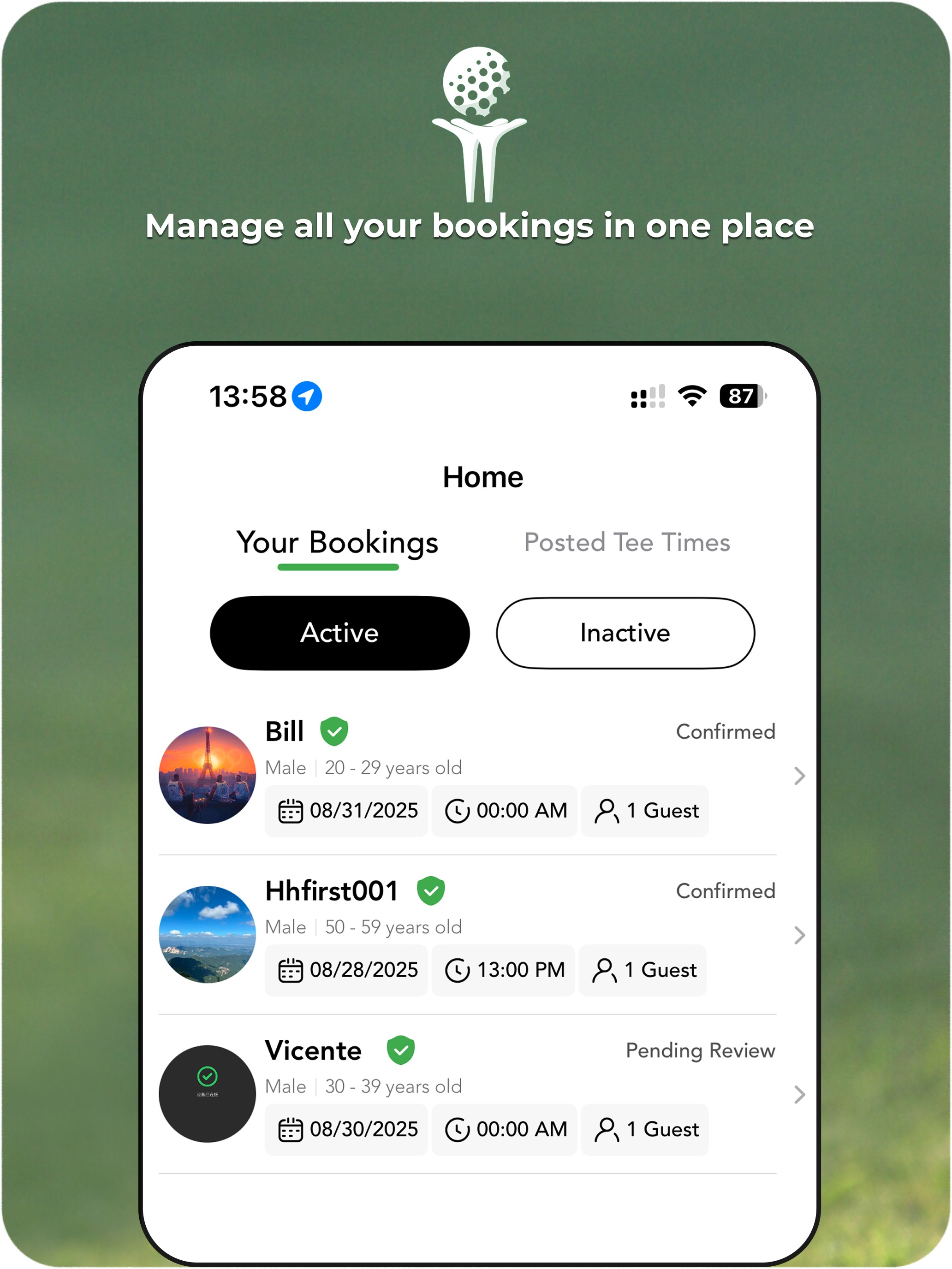 TTSharegolf: Book & Host