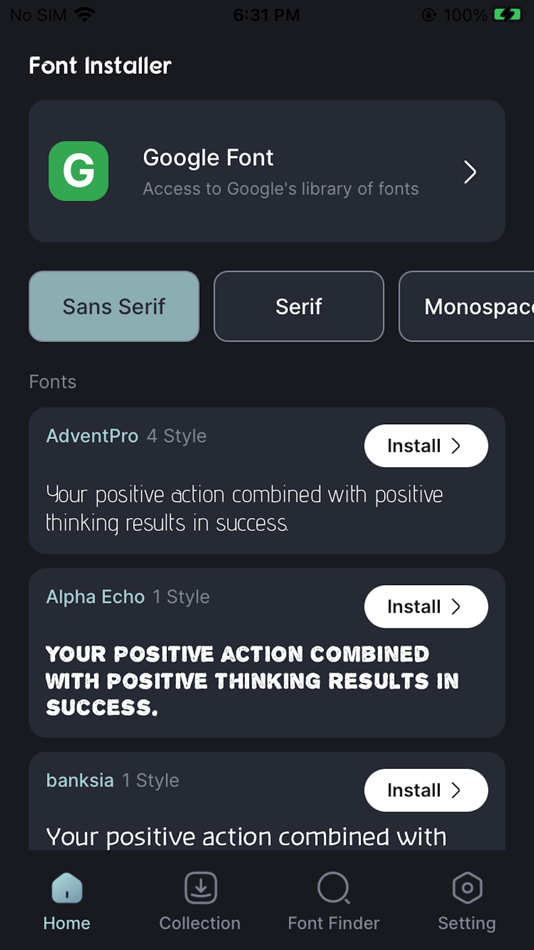 #1. Font Installer - Install fonts (iOS) By: Reva Desai