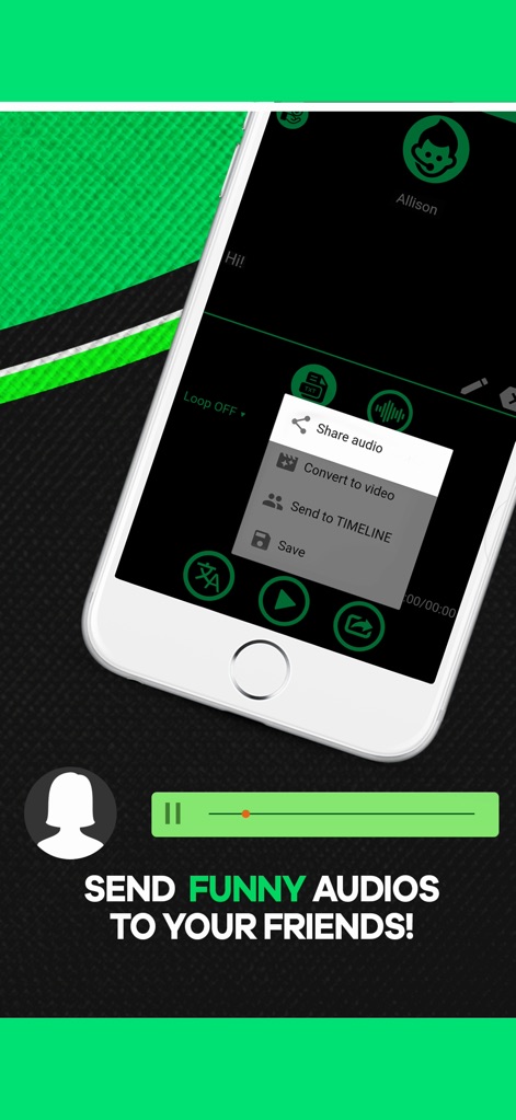 Narrator's Voice - 이 도구는 '공유 메뉴'를 통해 생성된 오디오를 친구들과 간편하게 공유할 수 있으며, '오디오 파형 시각화' 기능을 통해 재생 중인 오디오를 확인할 수 있습니다.