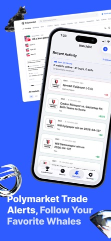 PolyCat: Polymarket Tracker iPhone screenshot