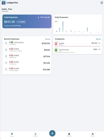 LedgerOne iPad screenshot
