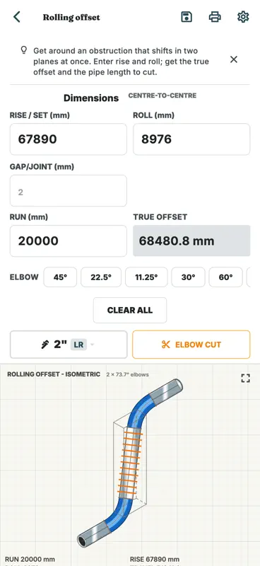 Pipefitter's Mate: Pipe Offset screenshot 5 of 7